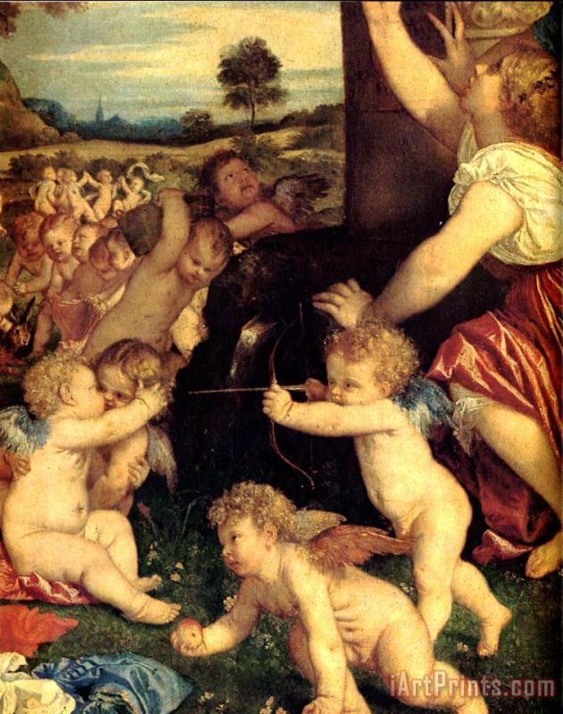 Titian The Worship of Venus [detail 1] Art Print